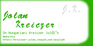 jolan kreiczer business card